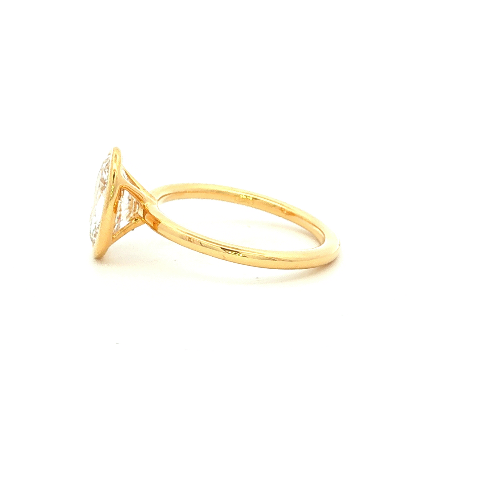 Oval Bezel Solitaire Ring in Yellow Gold