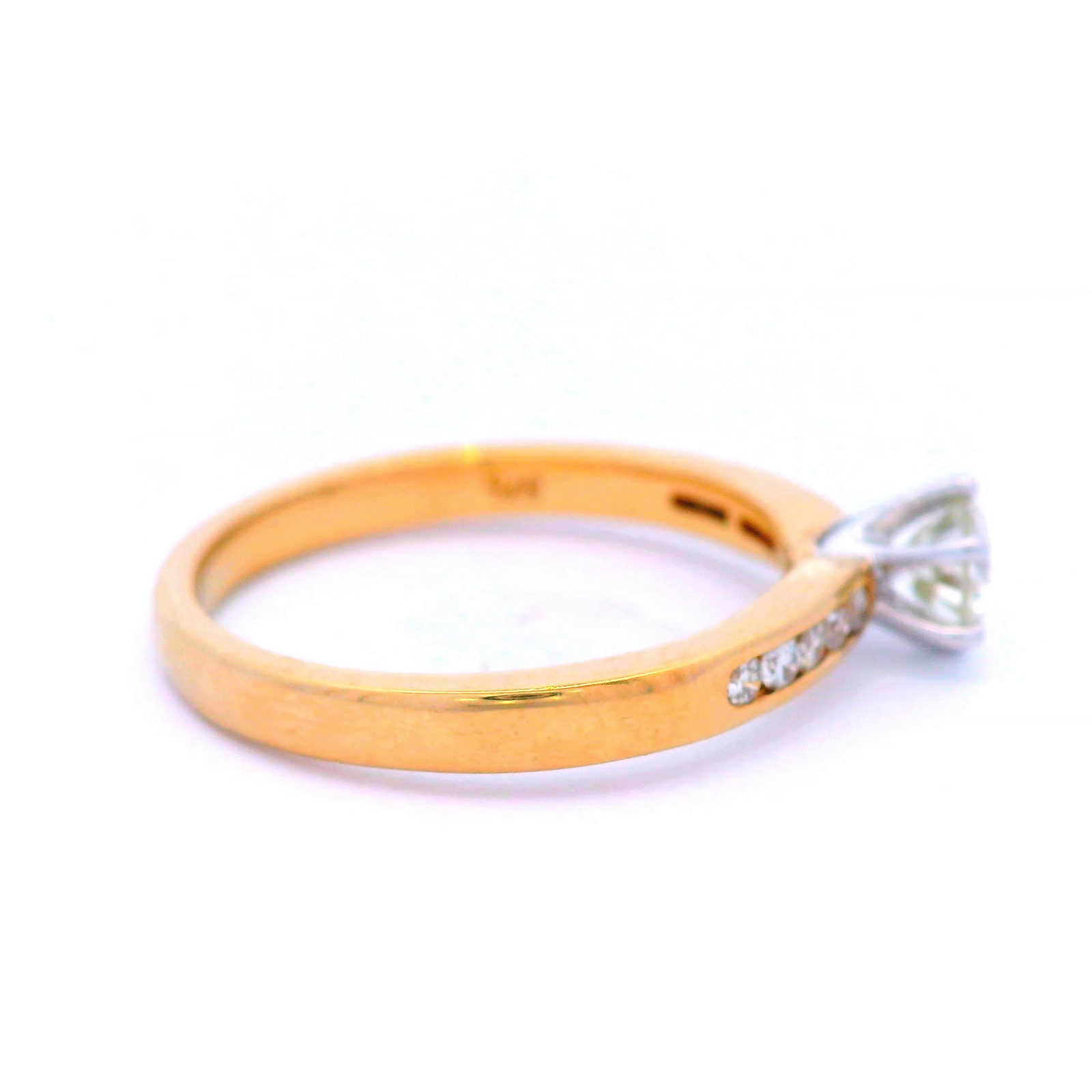 9ct Yellow/White Gold Diamond 6 Claw Engagement Ring
