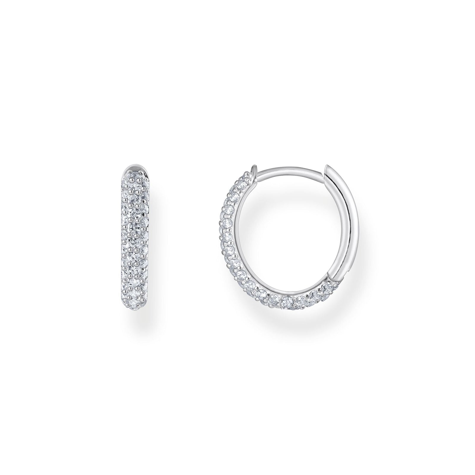 THOMAS SABO Hoop earrings with white zirconia pavé