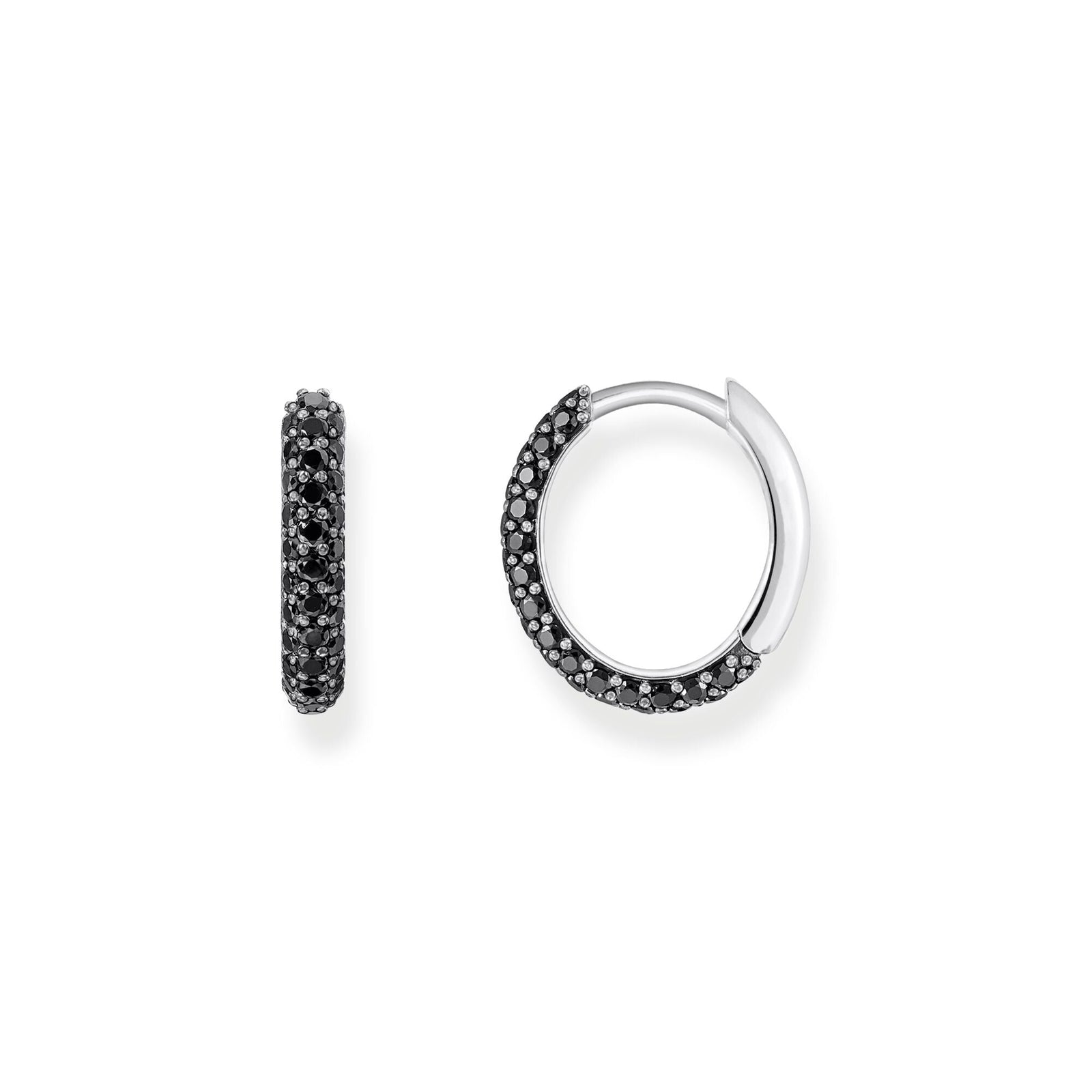 THOMAS SABO Hoop earrings with black zirconia pavÃÂé