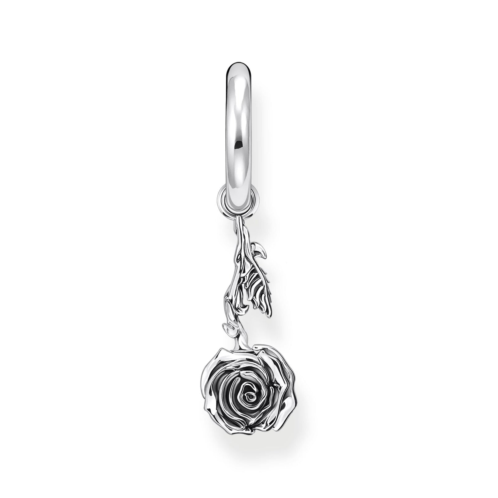 THOMAS SABO Single Creole with Midnight Rose Pendant