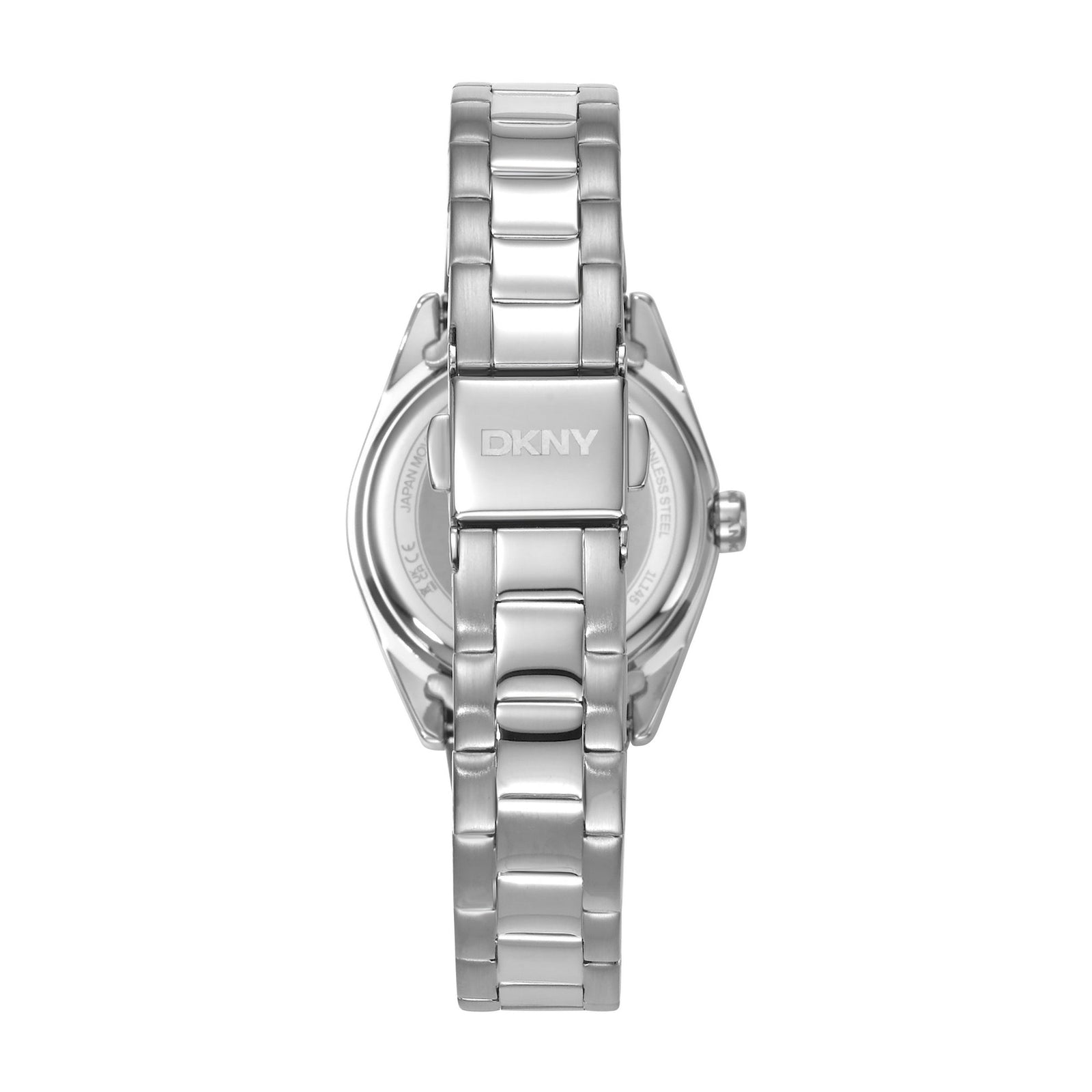 DKNY Logo Silver 28mm Silver Dial Womens Watch + Silver Bracelet