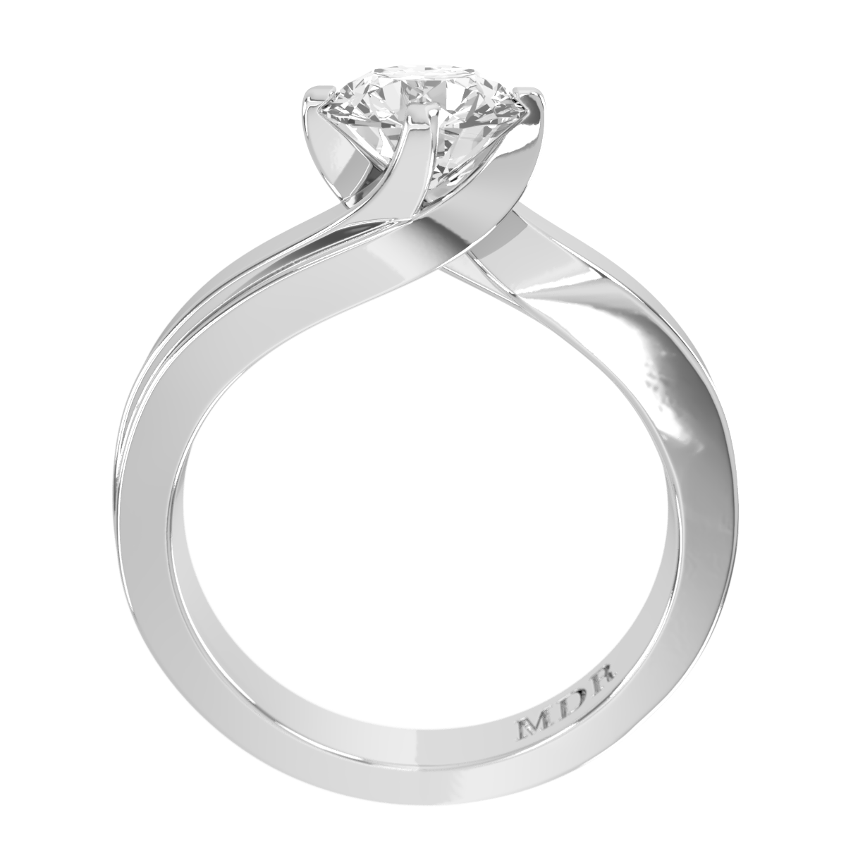 Flat twisted shoulder four claw Setting