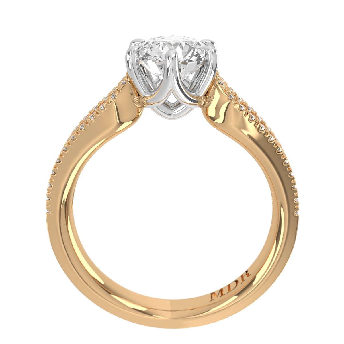 Brilliant Cut Split Shank Six Claw Ring