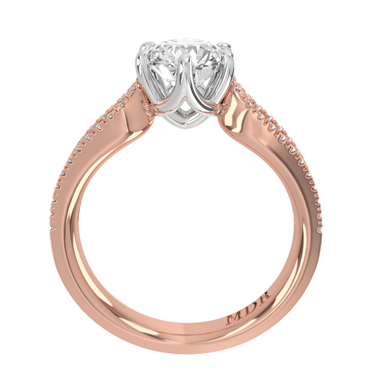 Brilliant Cut Split Shank Six Claw Ring