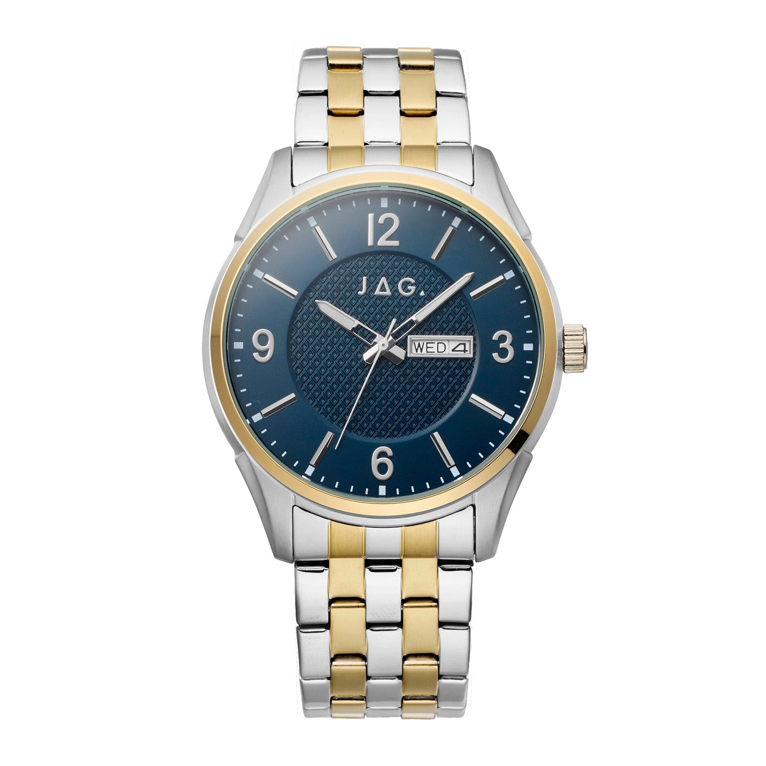 JAG William Mens Blue Dial Ips 44mm Two-Tone Watch