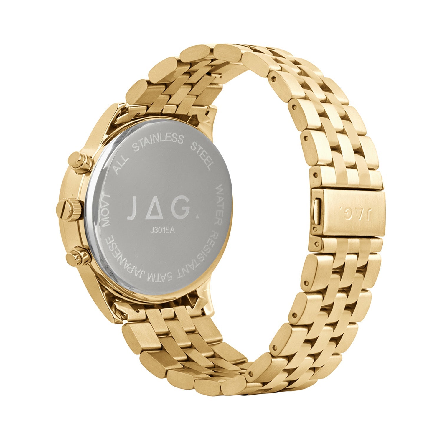 JAG Albany Mens Black Dial 45mm Gold Watch