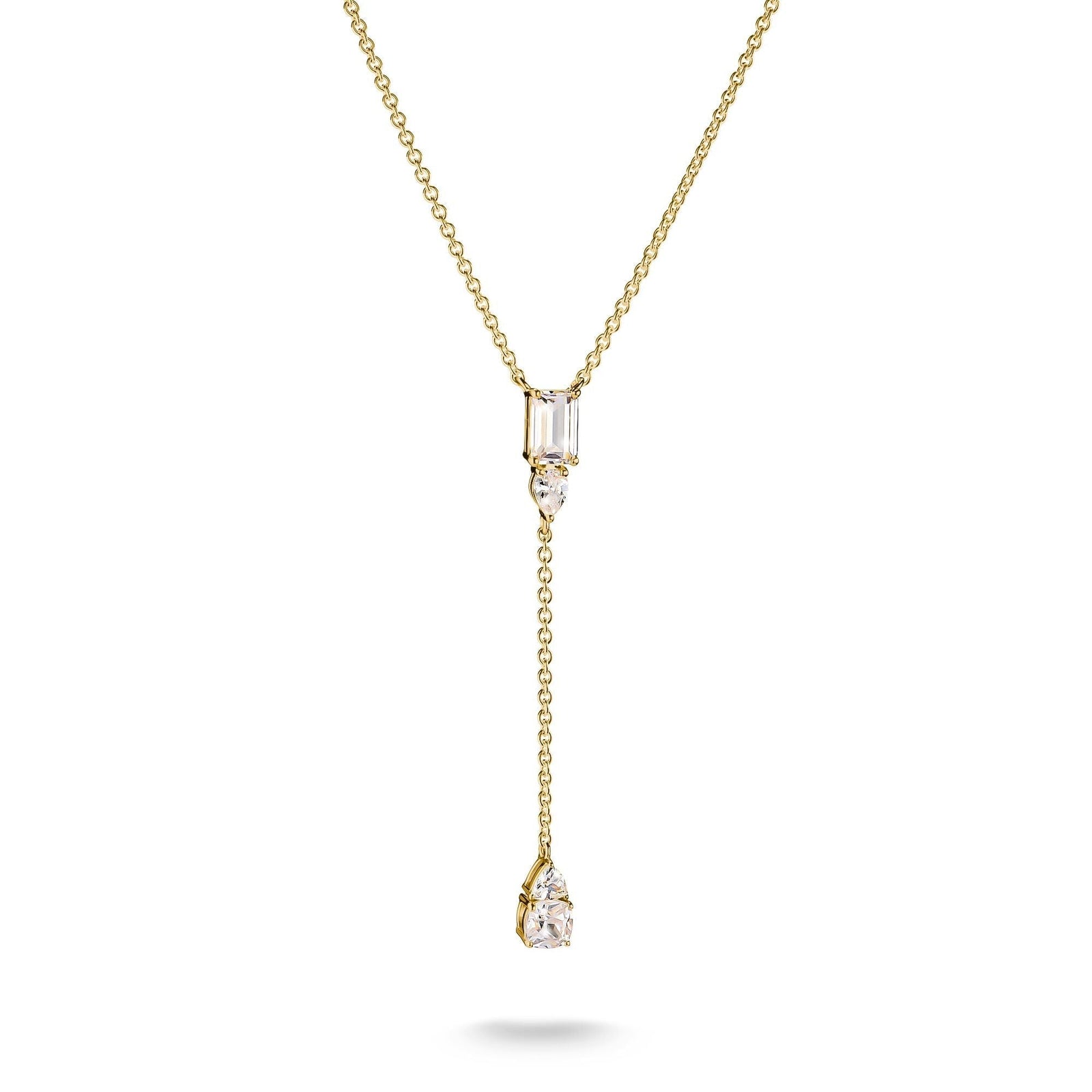 THOMAS SABO Y Necklace with White Zirconia Stones Gold