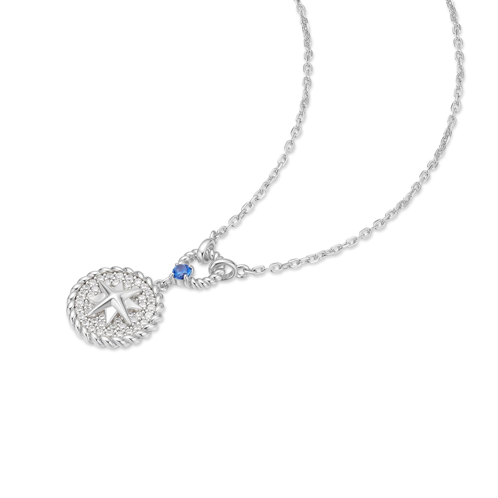 Ania Haie Silver Eight-Pointed Star Signet Necklace