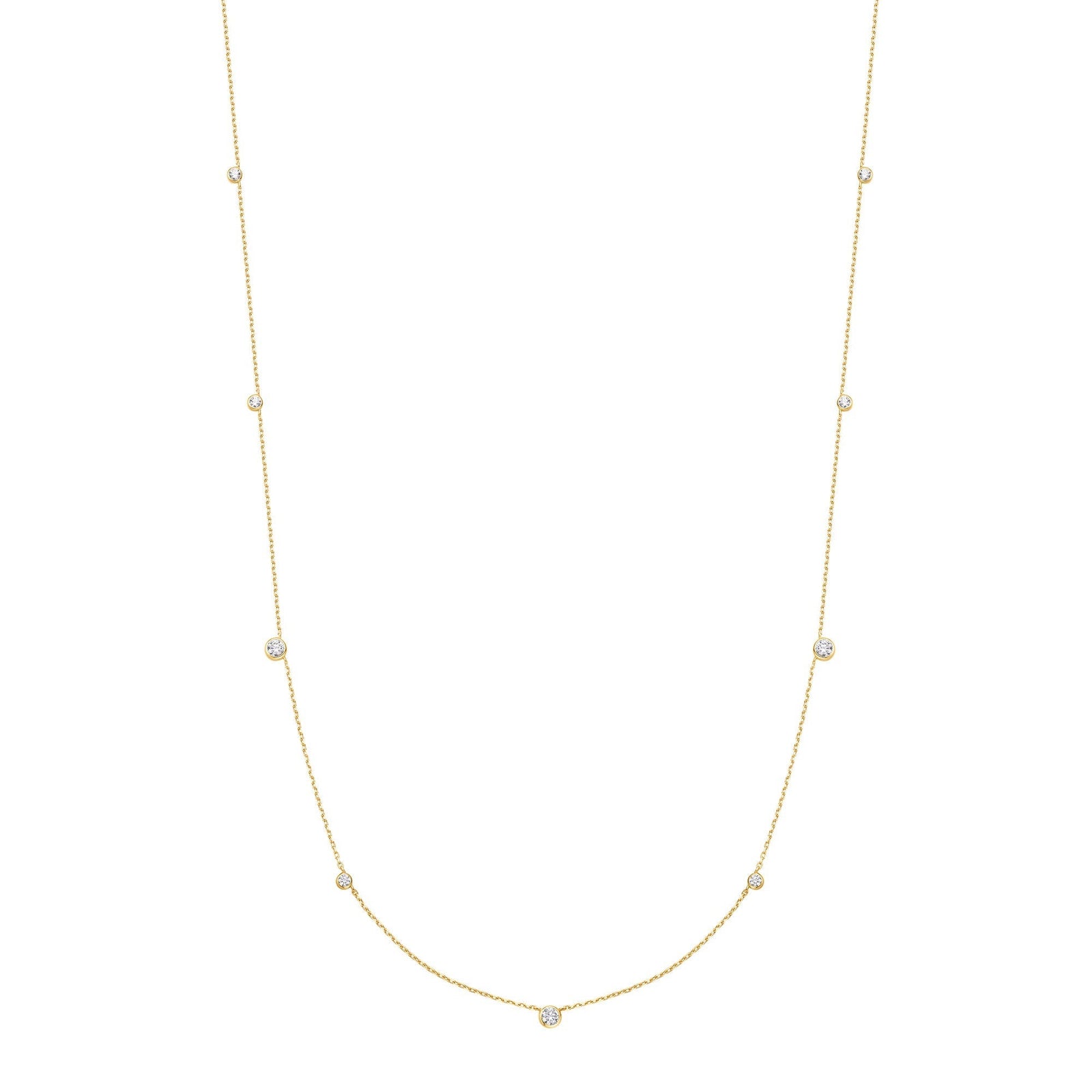 Ania Haie Gold Bezel Cubic Zirconia Station Necklace