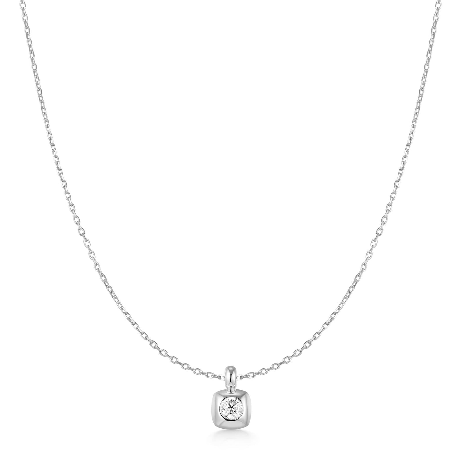 Ania Haie Silver Modern Bezel-Set Solitaire Necklace