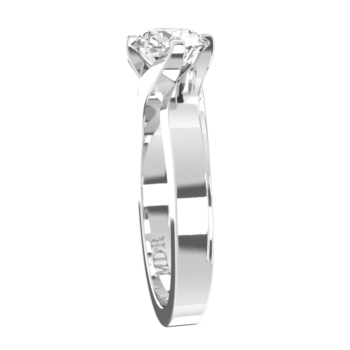 Flat twisted shoulder four claw Setting