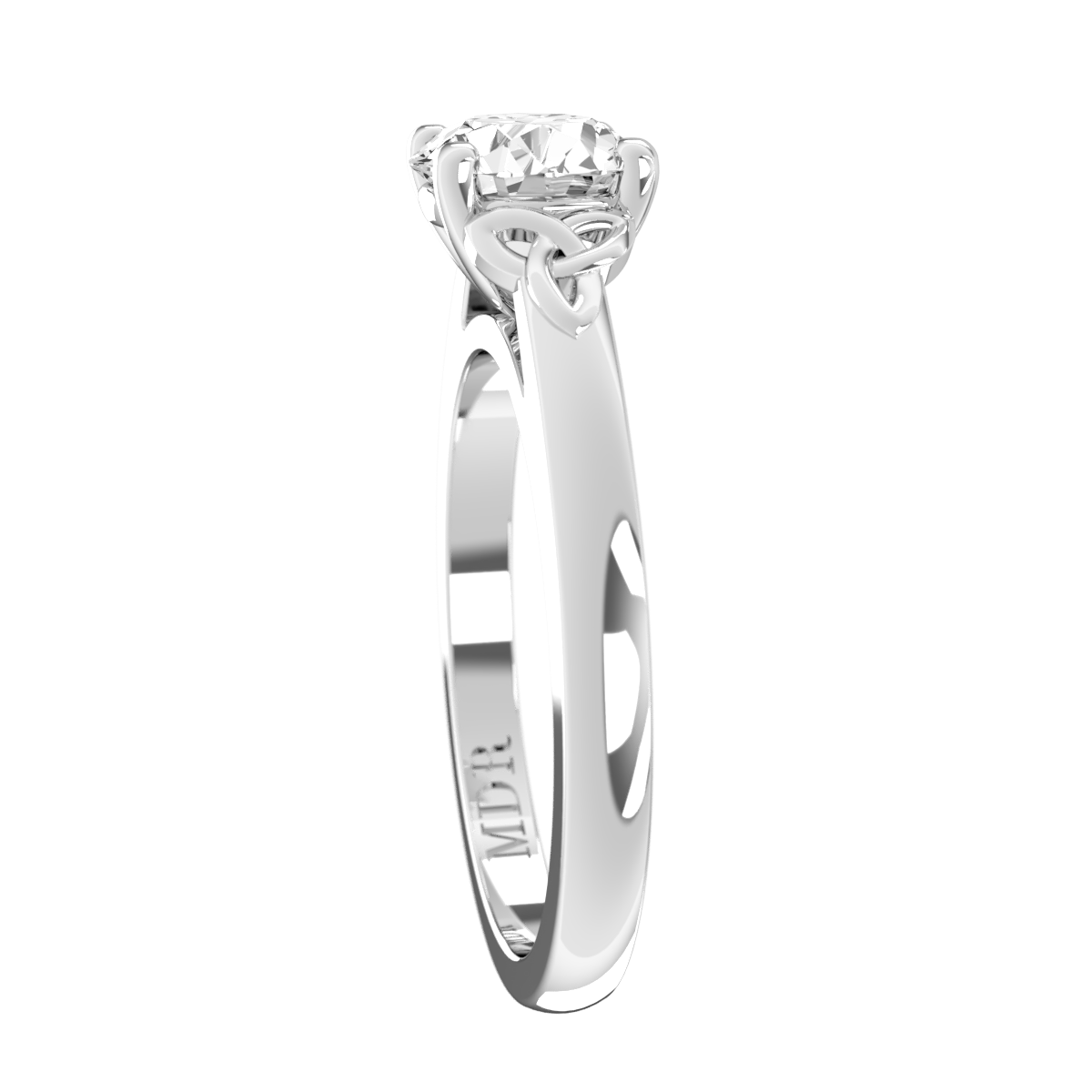 Fancy upswept Shank with classic four claw Setting