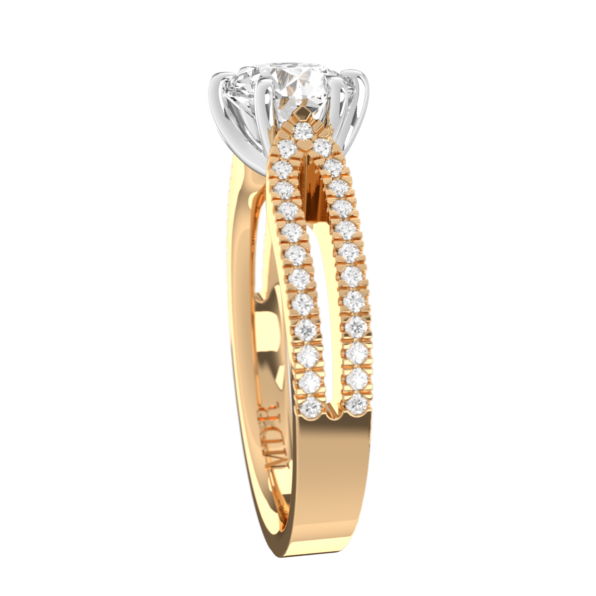 Brilliant Cut Split Shank Six Claw Ring