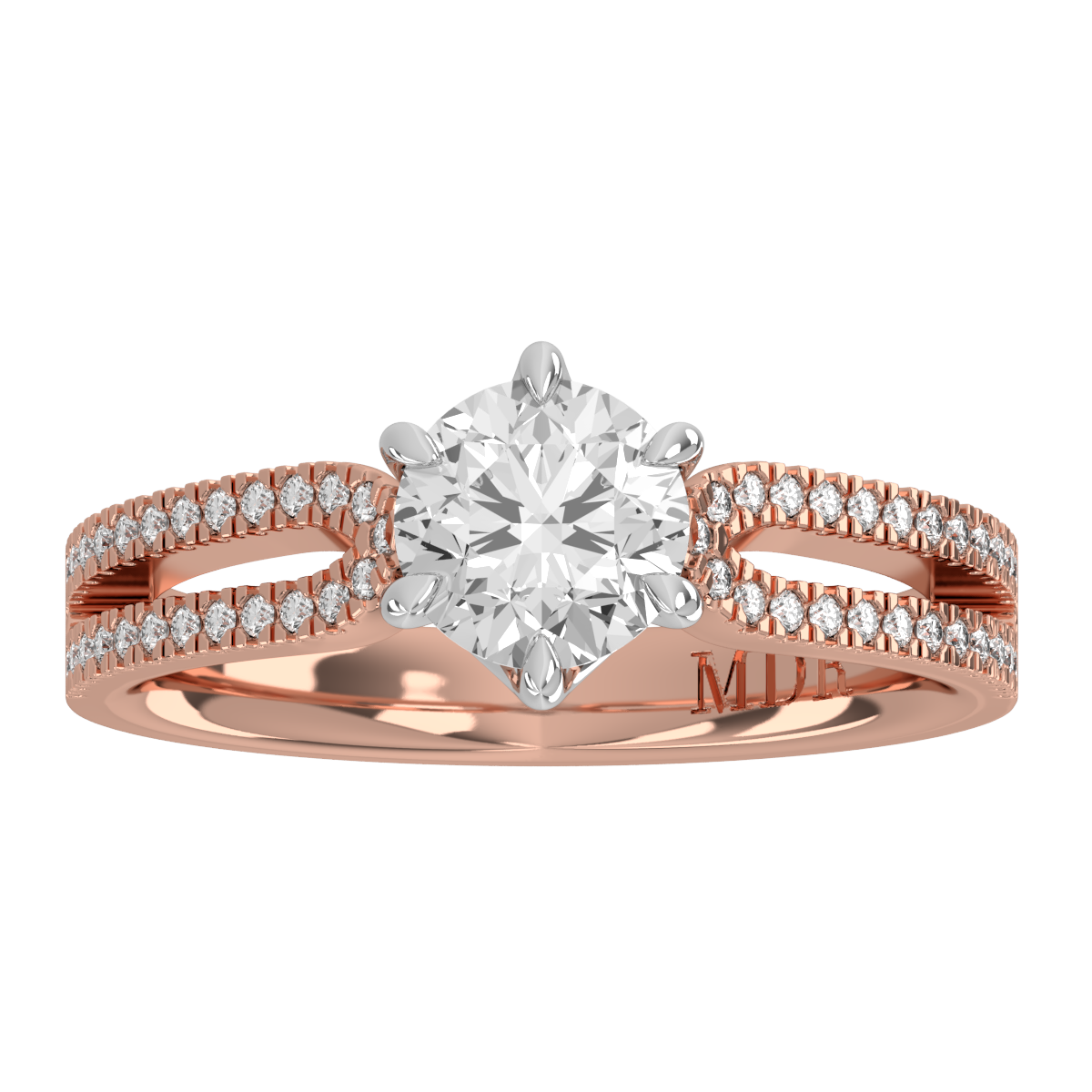 Brilliant Cut Split Shank Six Claw Ring