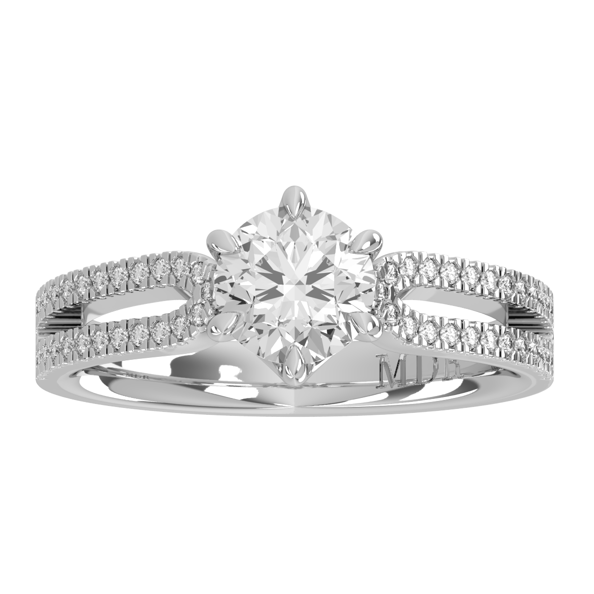 Brilliant Cut Split Shank Six Claw Ring
