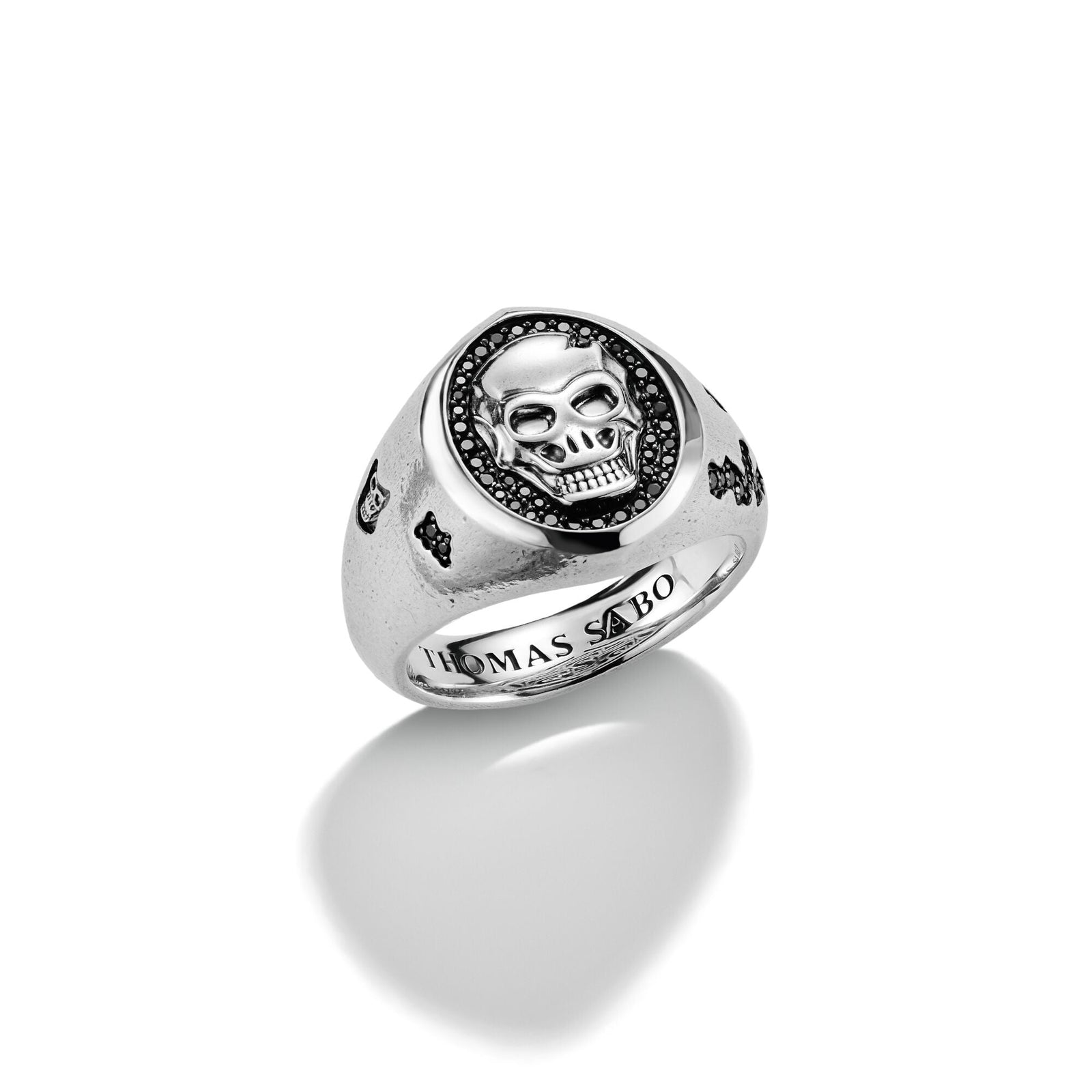 THOMAS SABO Skull Signet Ring With Black Zirconia