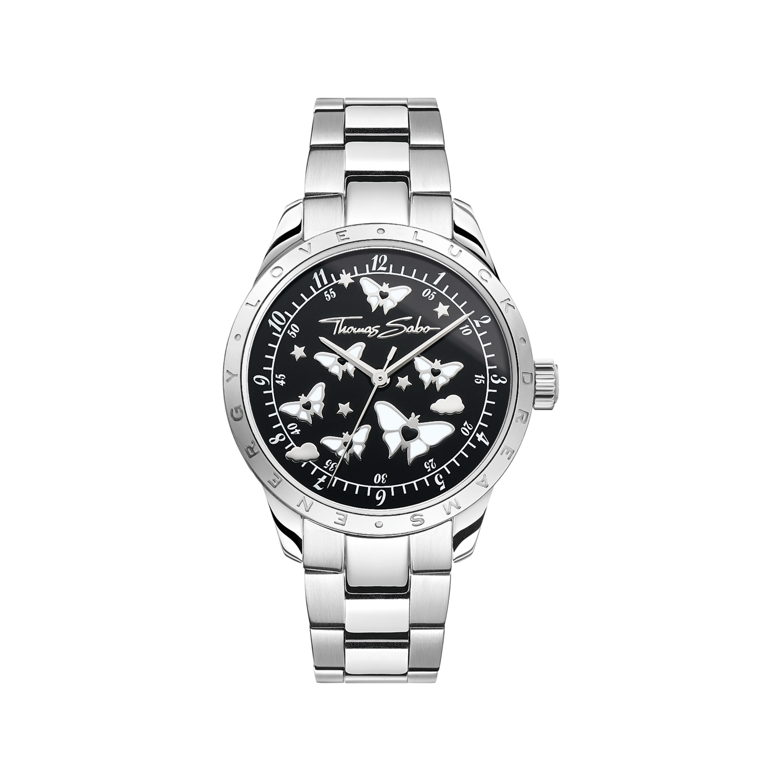 THOMAS SABO Luminescent Butterfly Watch Black Dial