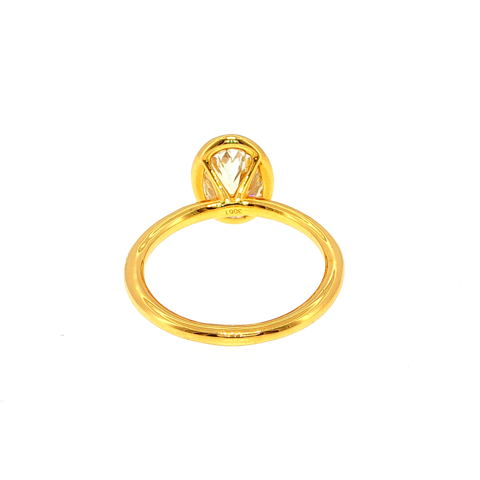 Oval Bezel Solitaire Ring in Yellow Gold