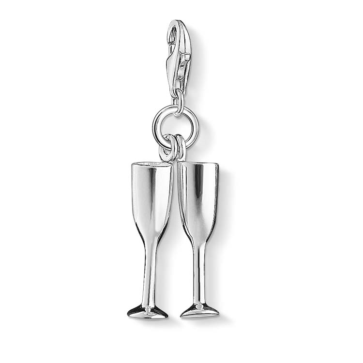 Thomas Sabo Charm Club Silver Champagne Flutes Charm