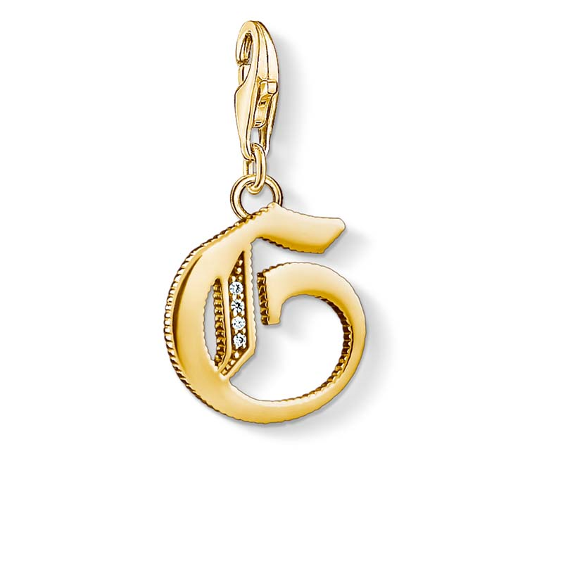 Thomas Sabo Gold Plated Charm Club Vintage 'G' Charm