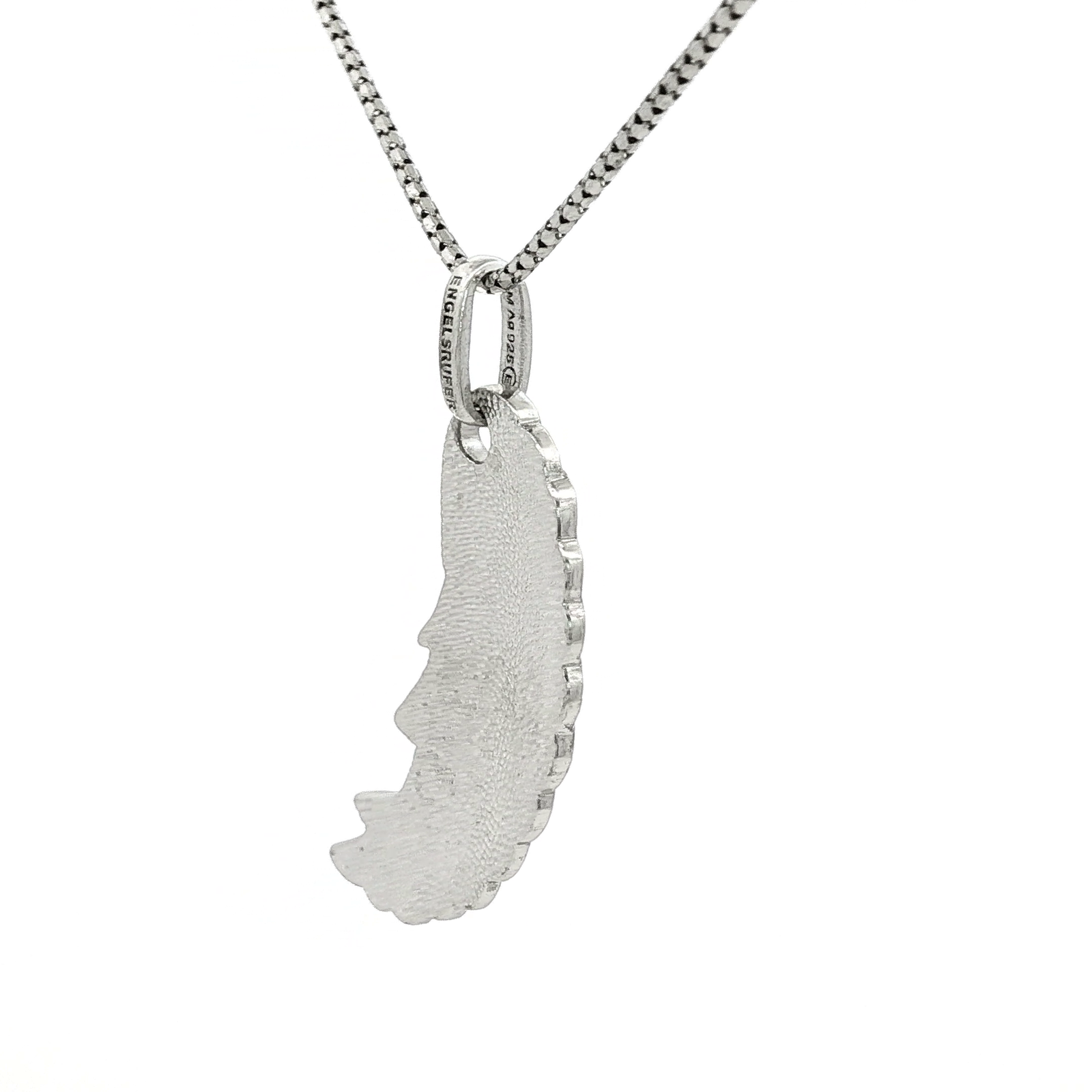 Engelsrufer Large Silver White Enamel Wing Pendant