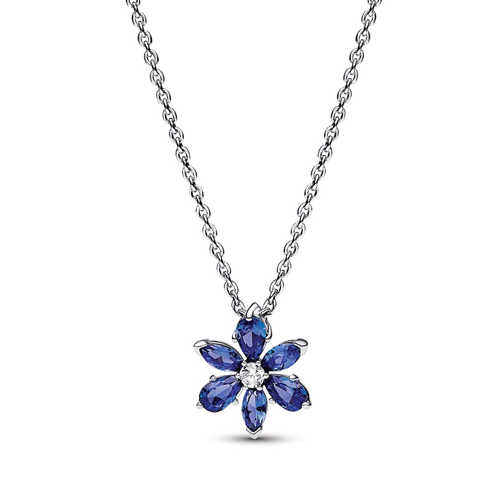 Pandora Sparkling Blue Herbarium Cluster Pendant Necklace