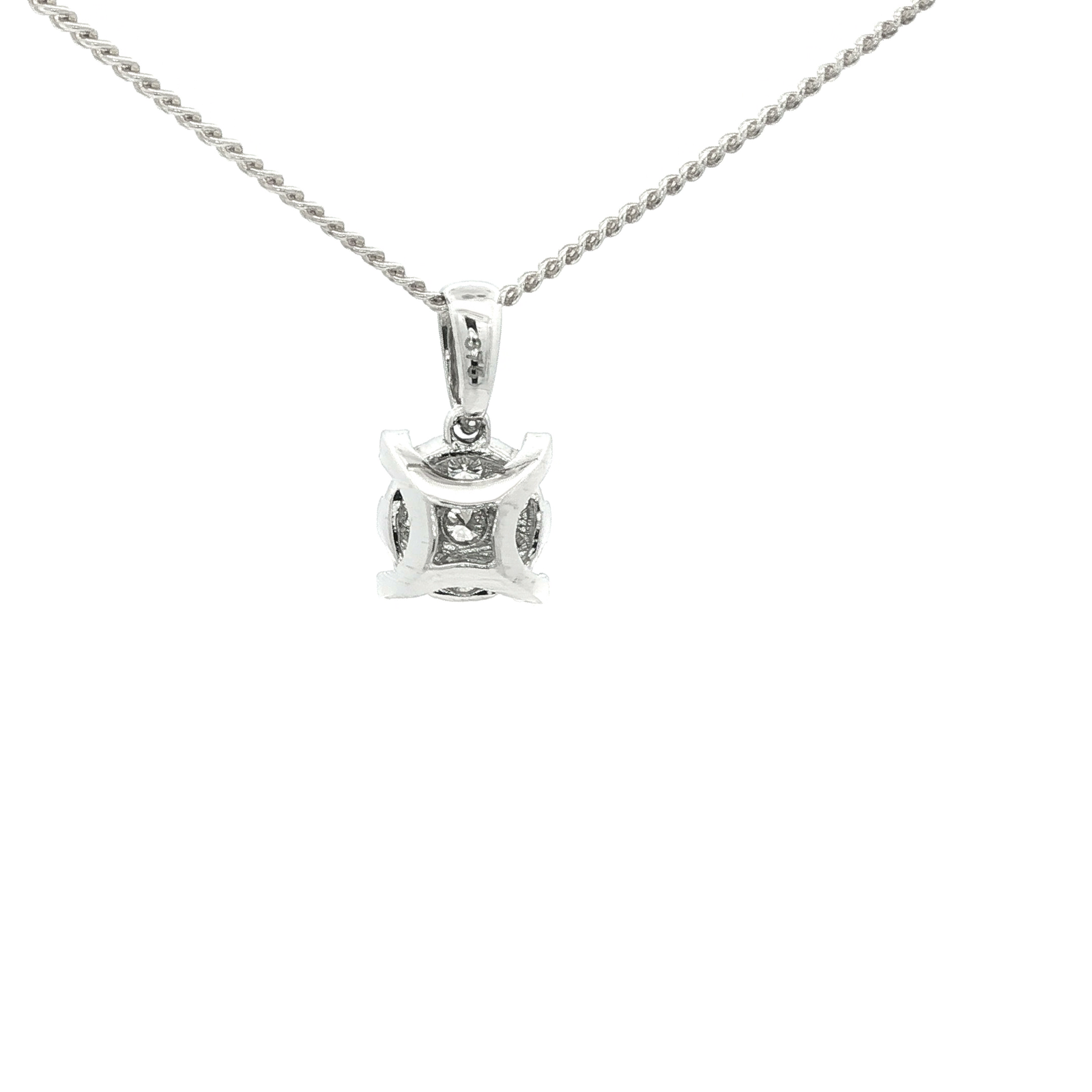 Brilliant Round Cut Diamond Necklace in White Gold