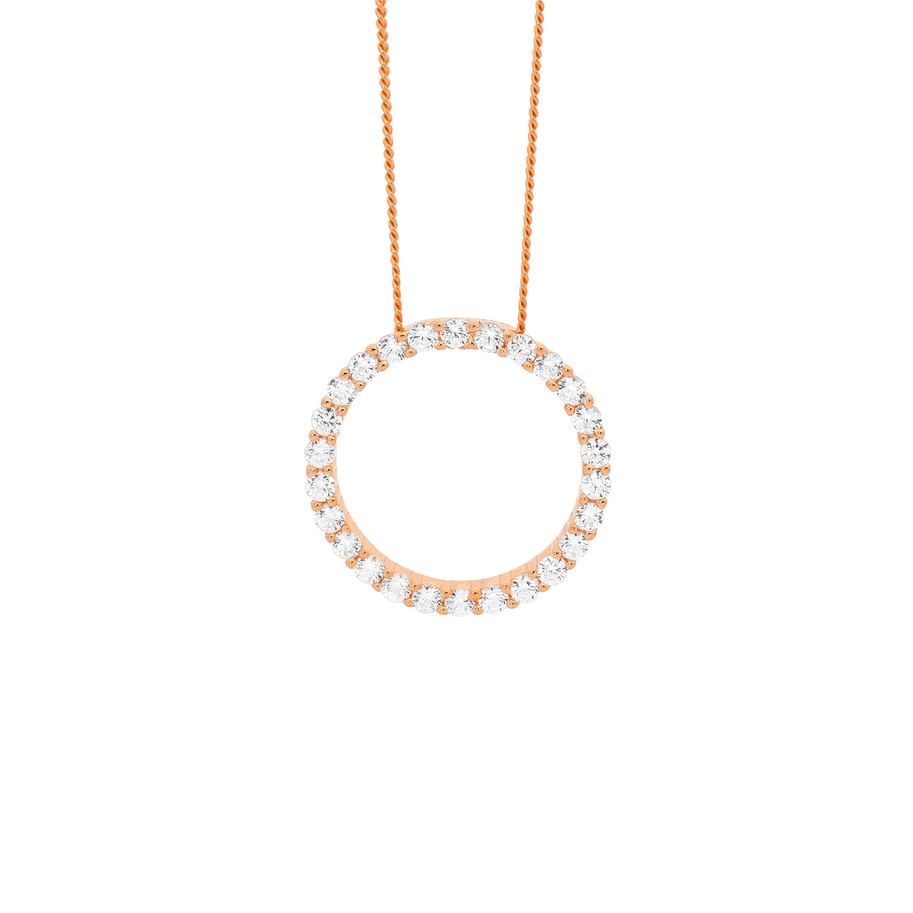 Ellani Rose Gold Open Circle Pendant