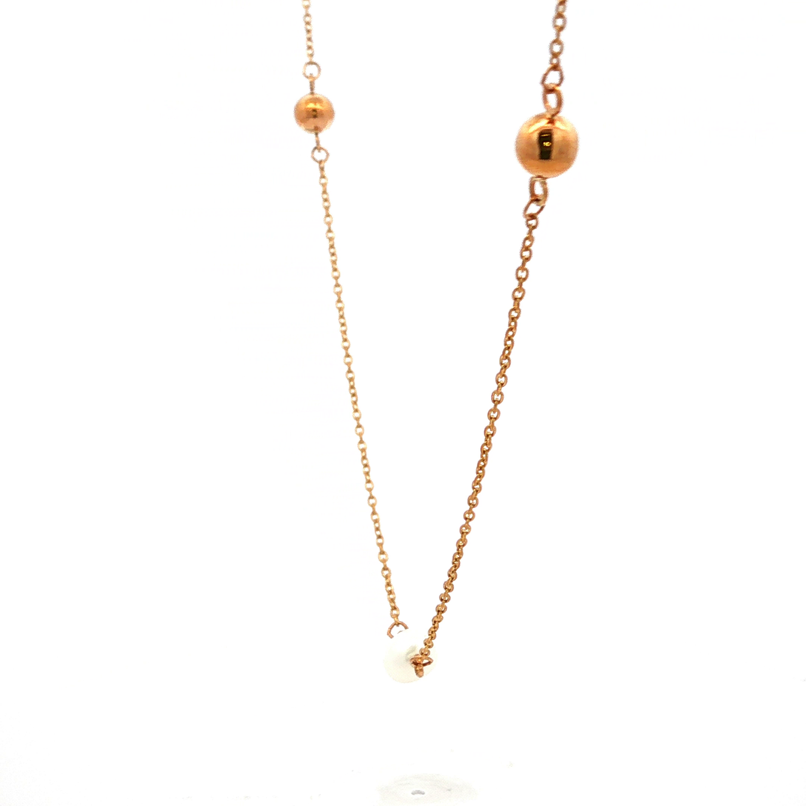 Freshwater Ball Pearl Necklet in Yellow Gold