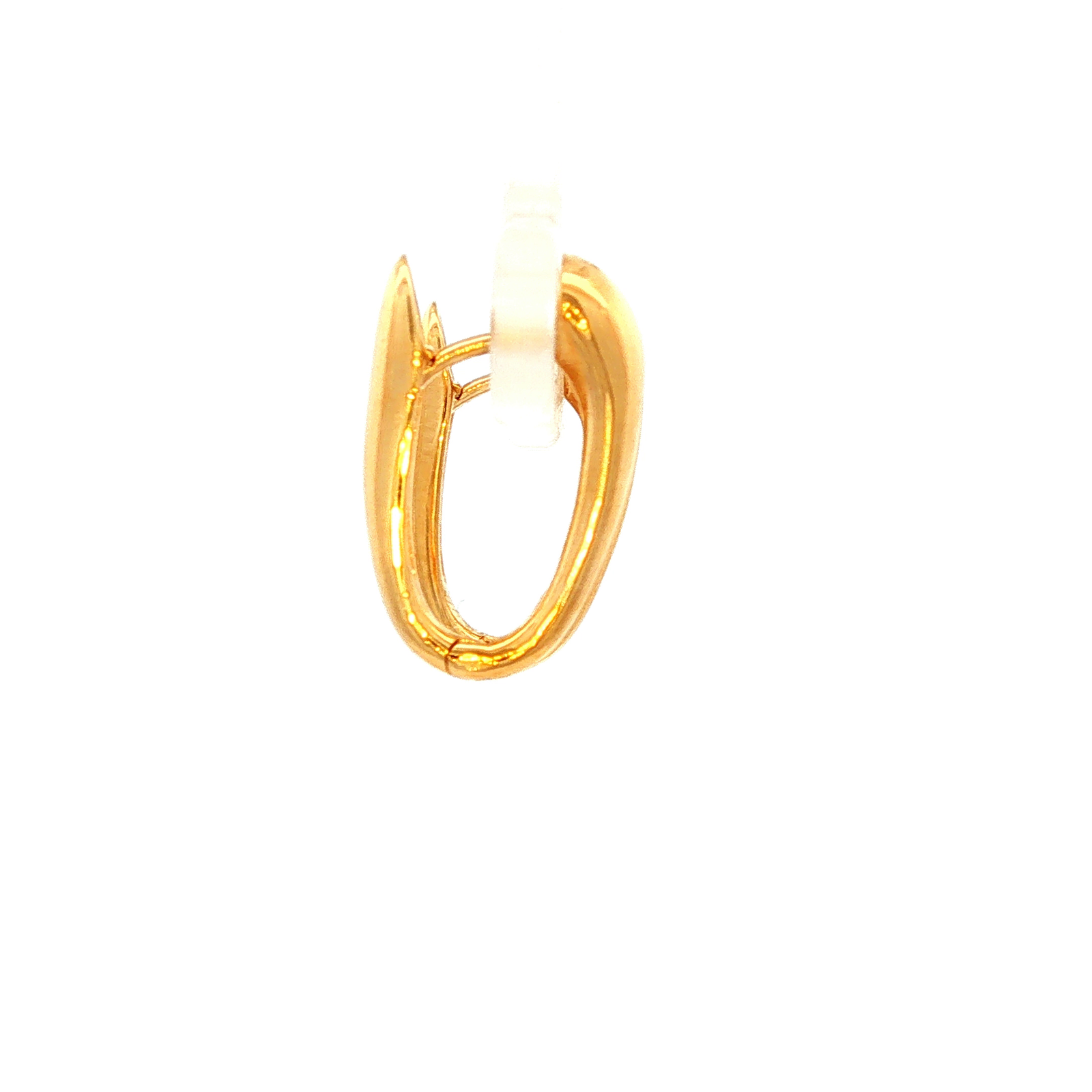 Oblong Huggie Earrings in Yellow Gold