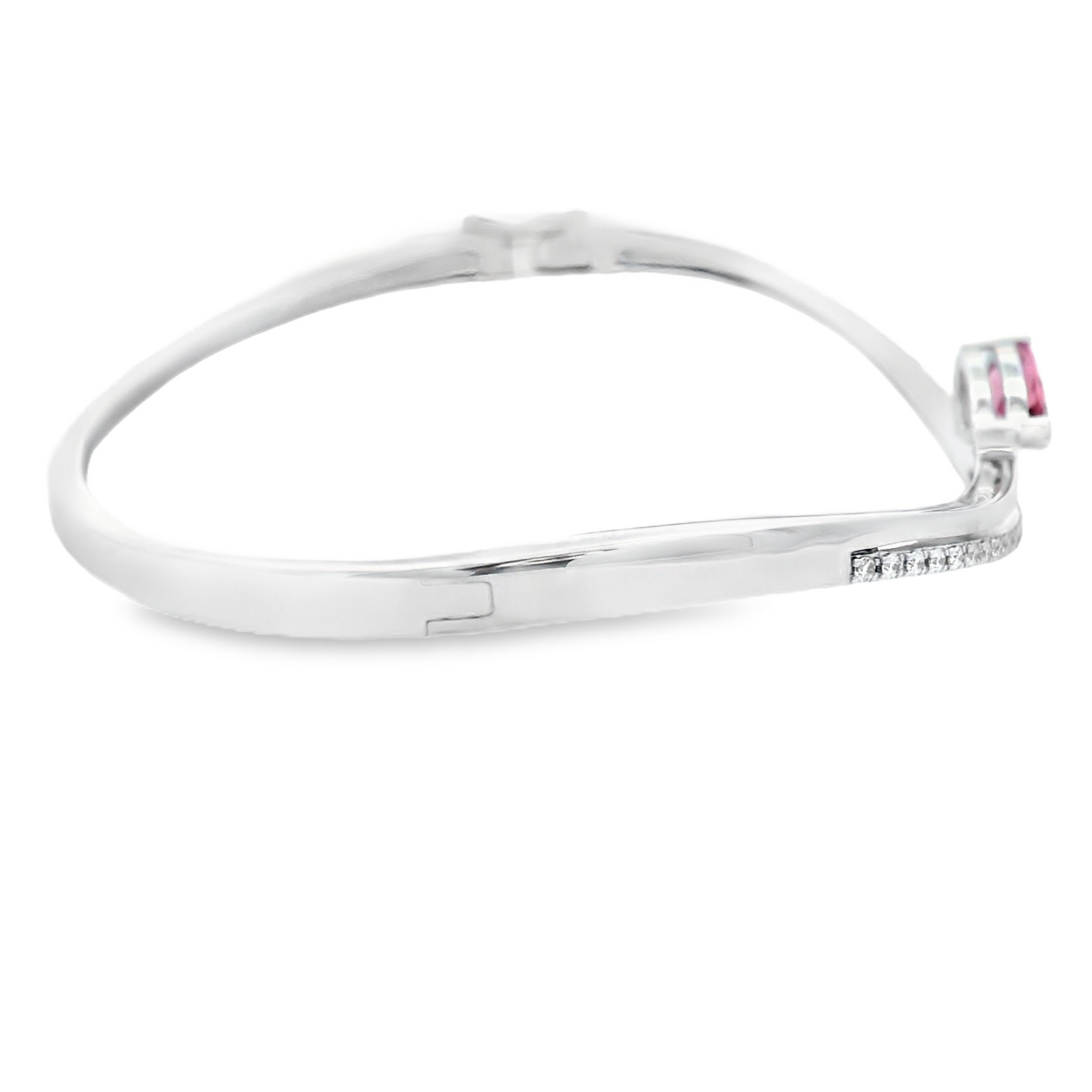 Pink Tourmaline Bracelet Set in White Gold