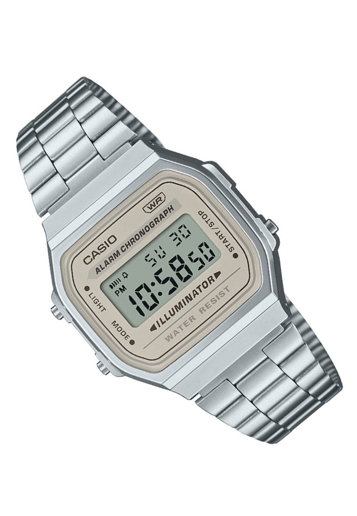Casio A168WA-8A Digital Stainless Steel Strap Watch