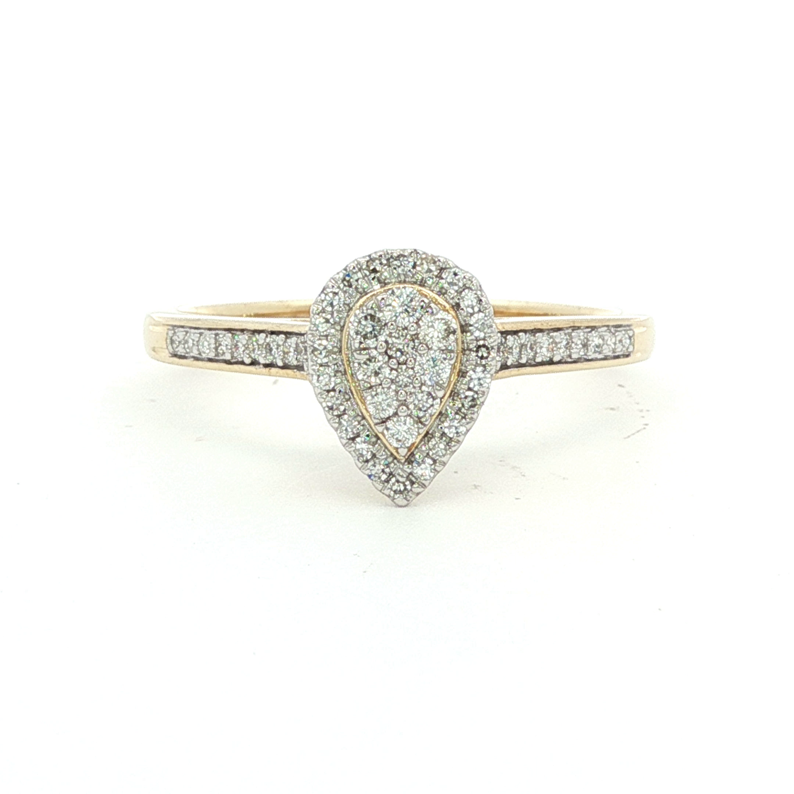 Yellow Gold Pear Cut Diamond Multi-Stone Ring