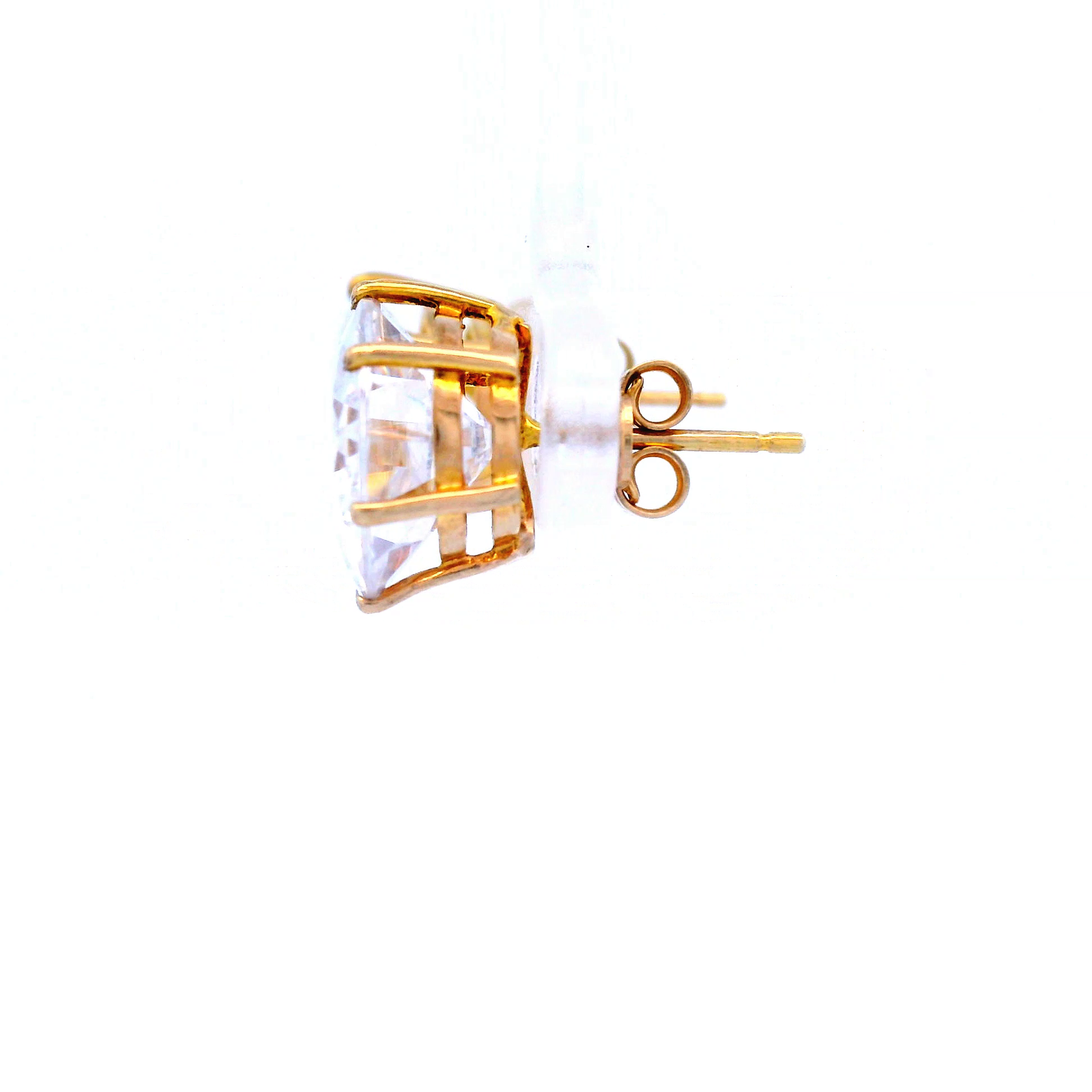 Large Cubic Zirconia Claw Set Stud Earrings Set in 9 Carat Gold