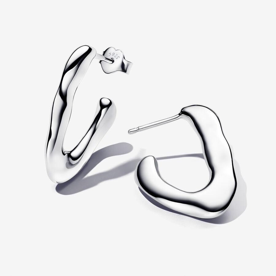 Organically V-Shaped Open Hoop Earrings