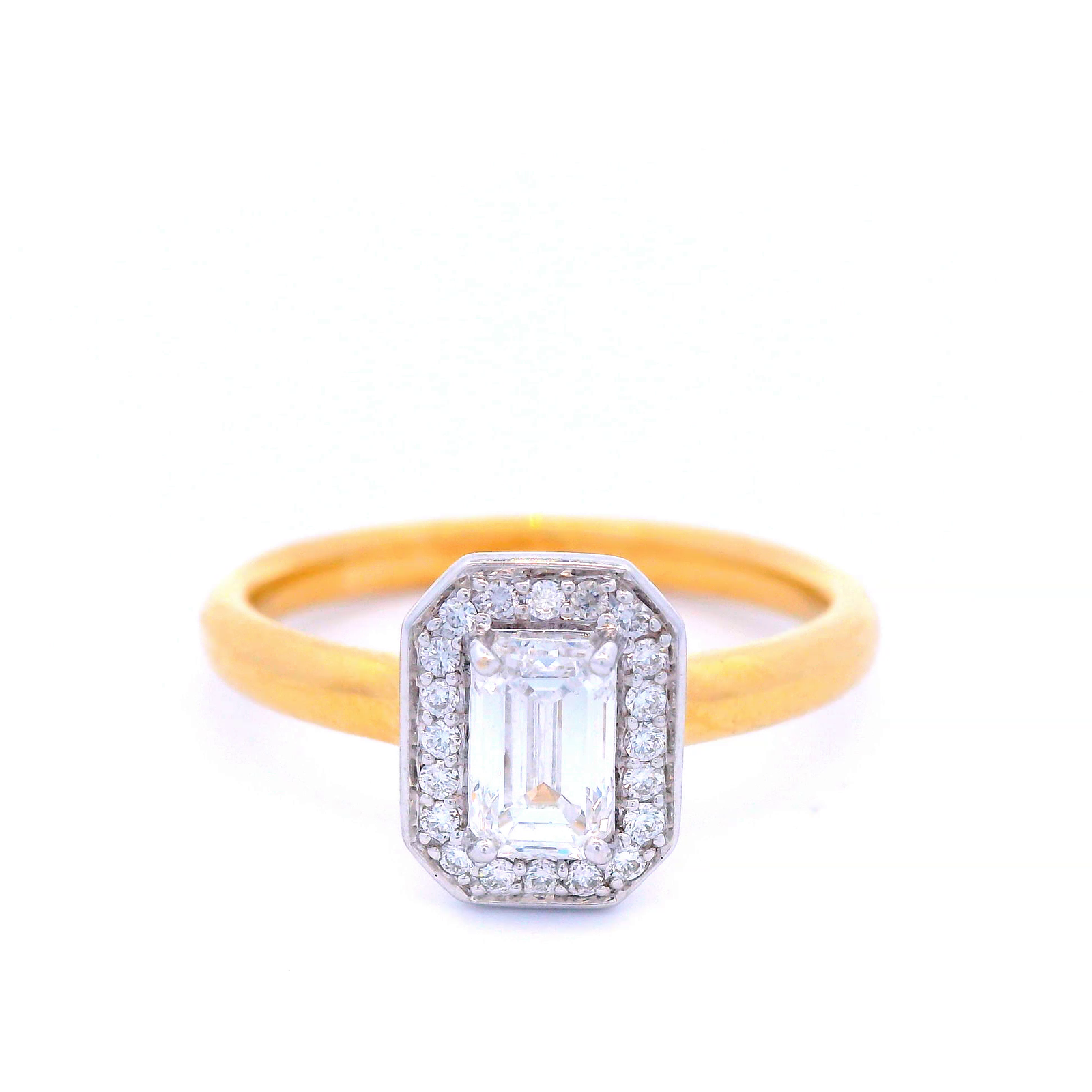 Diamond Radiant Engagement Ring in 18ct Yellow and White Gold
