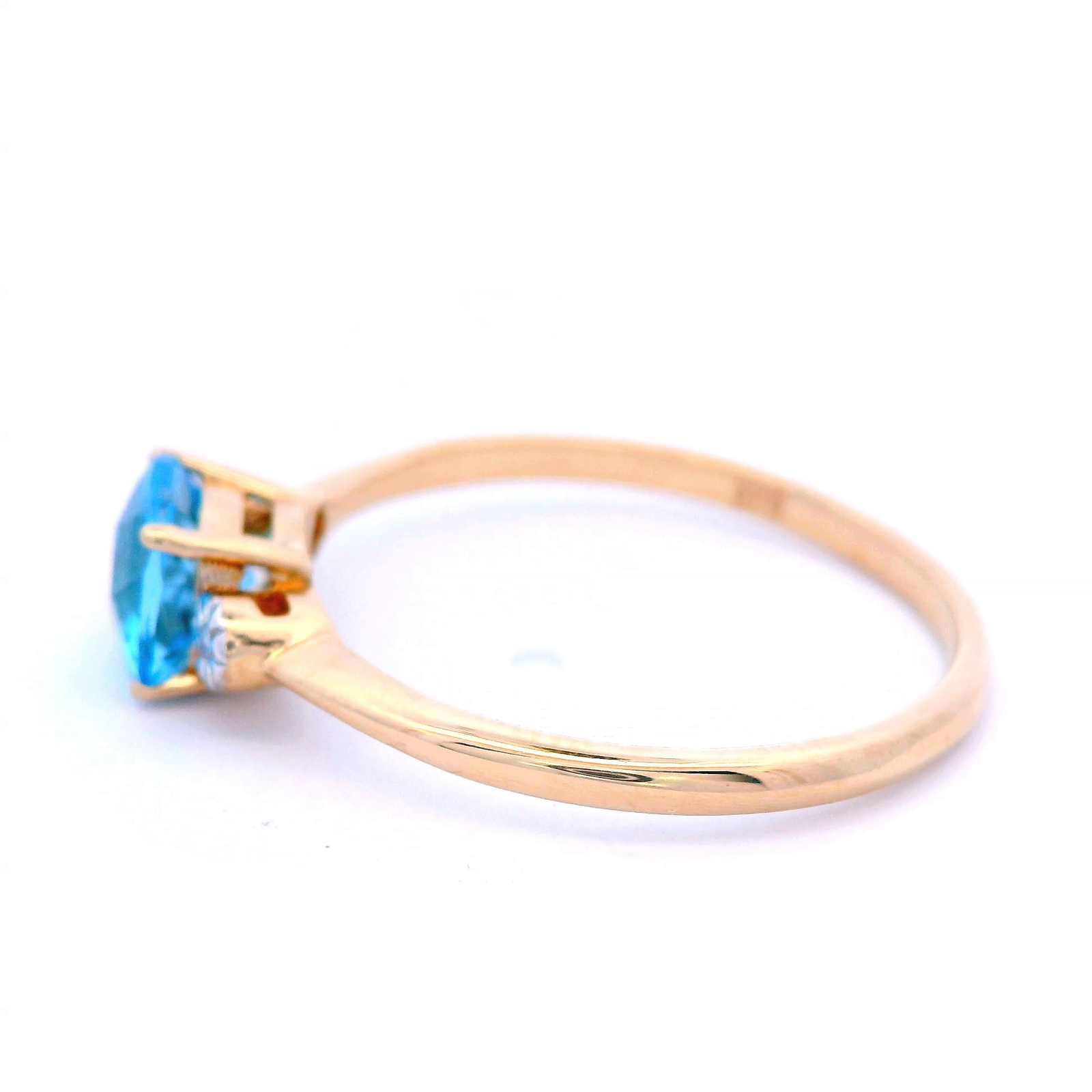 Natasha Square Blue Topaz & Diamond Dress Ring