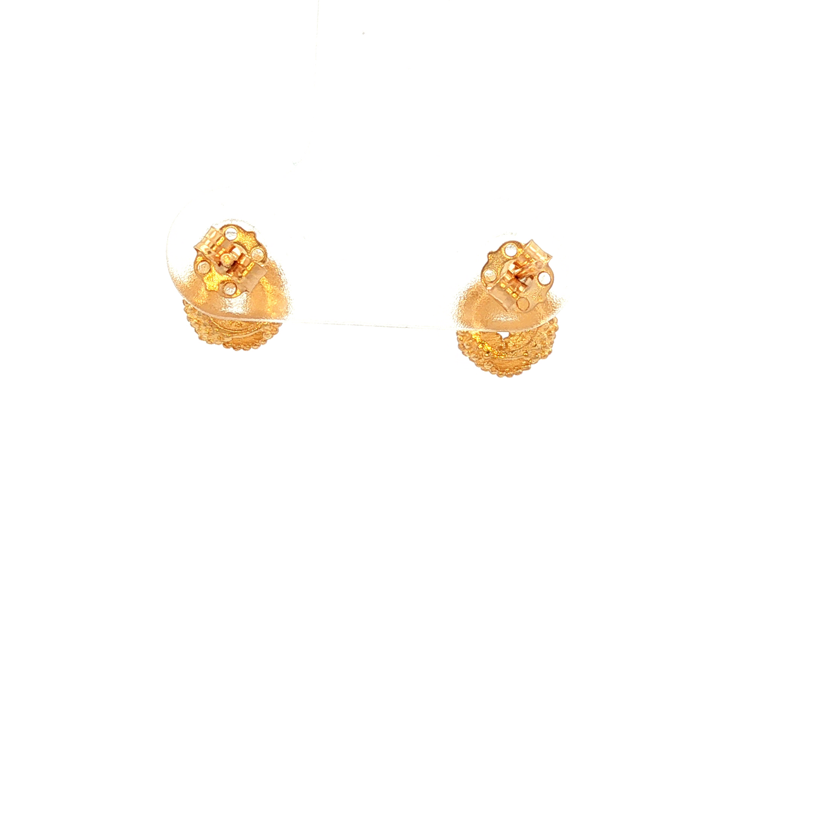 Textured Yellow Gold Stud Earrings