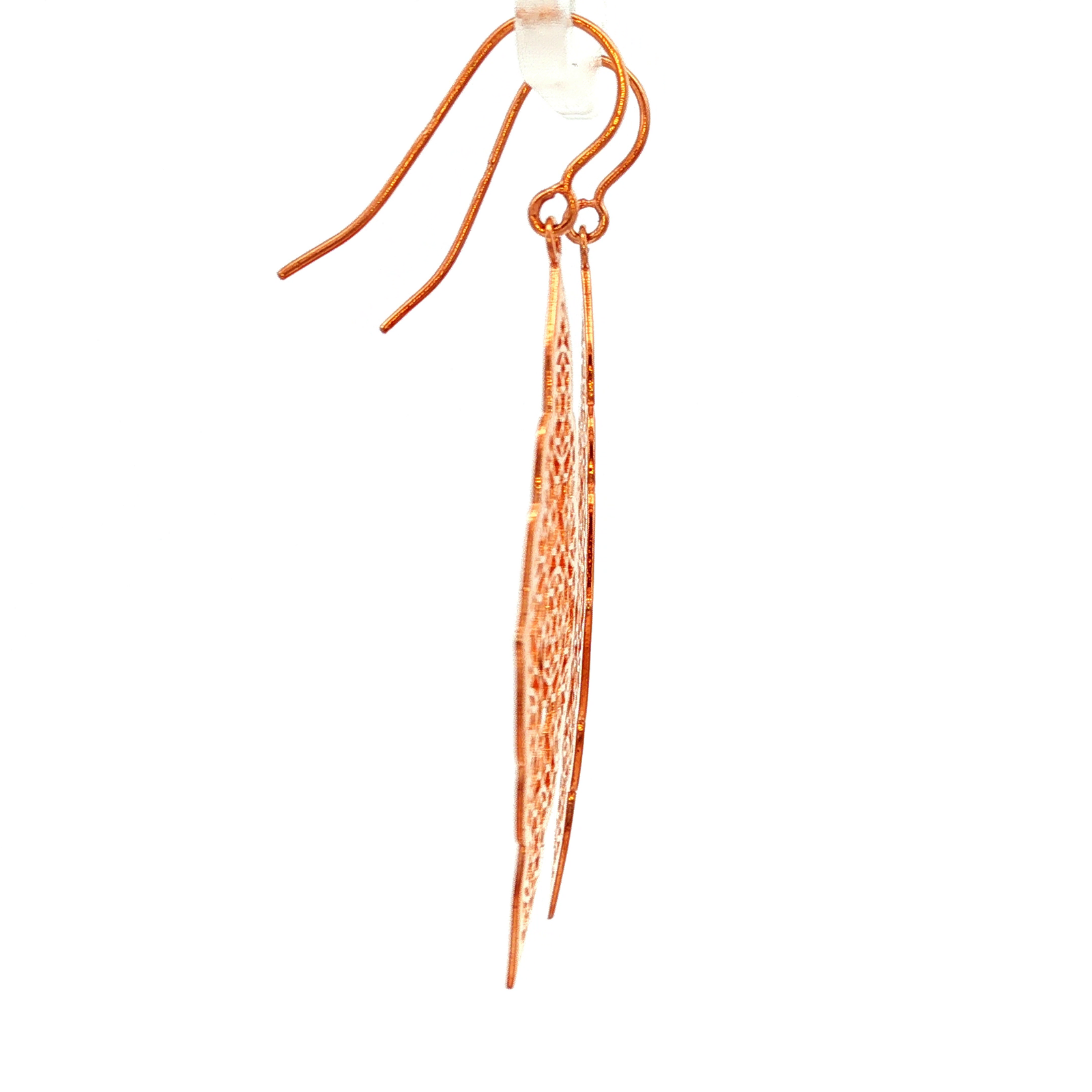Filigree Flat Drop Earrings in Rose Gold