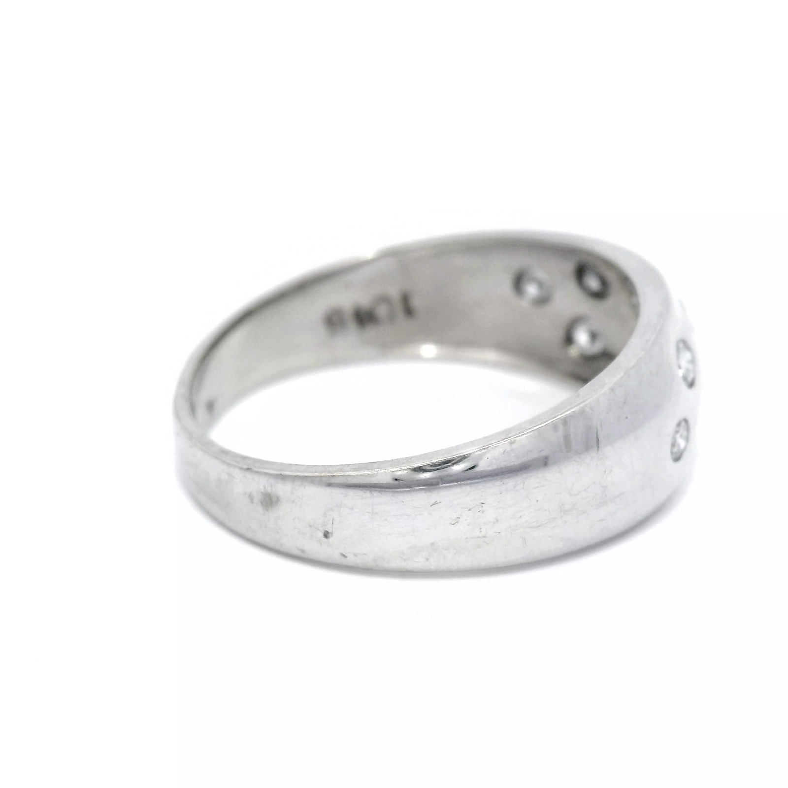 Pressure Set Diamond Slave Ring in White Gold