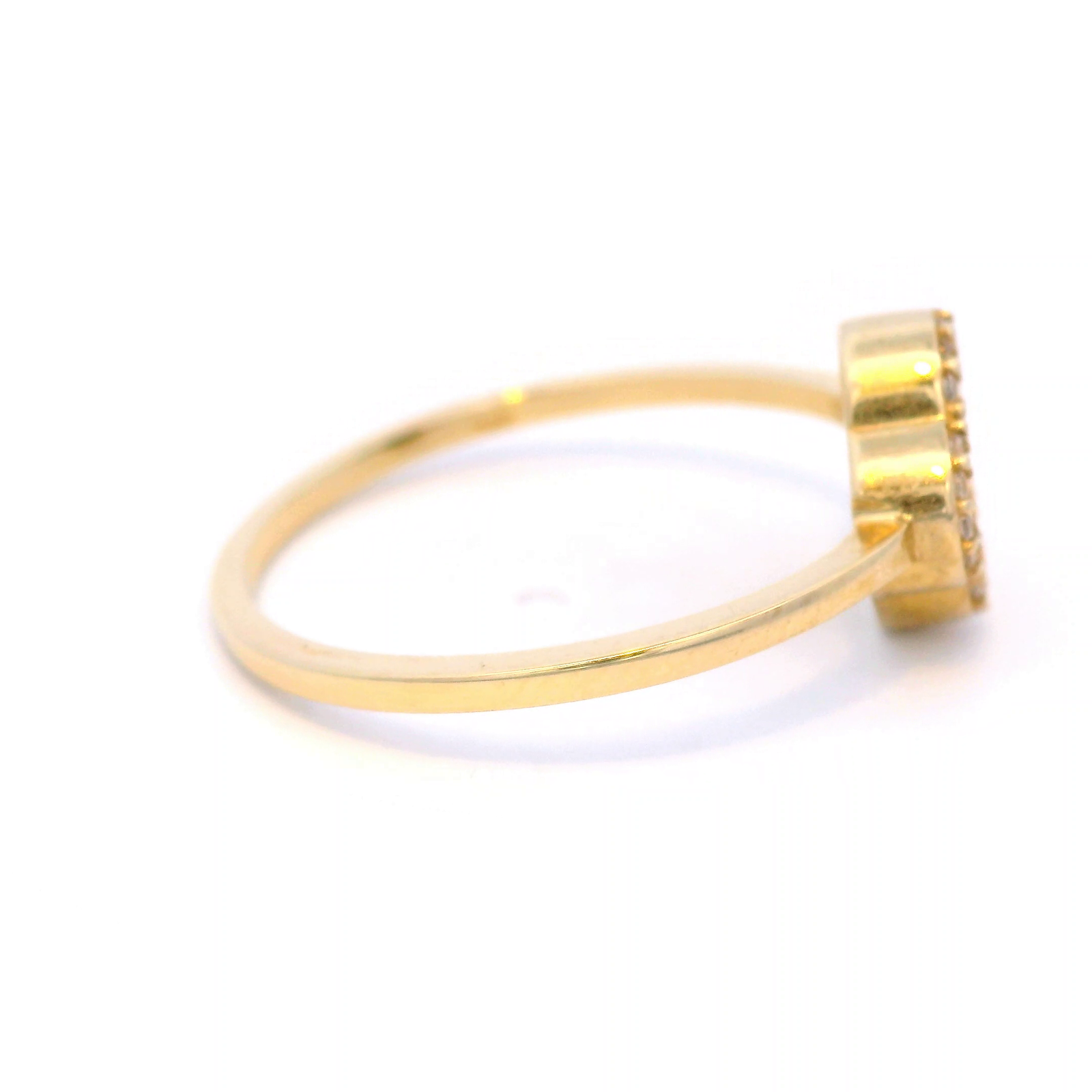 Malachite Clover Dress Ring with Cubic Zirconia Surround in 9 Carat Yellow Gold