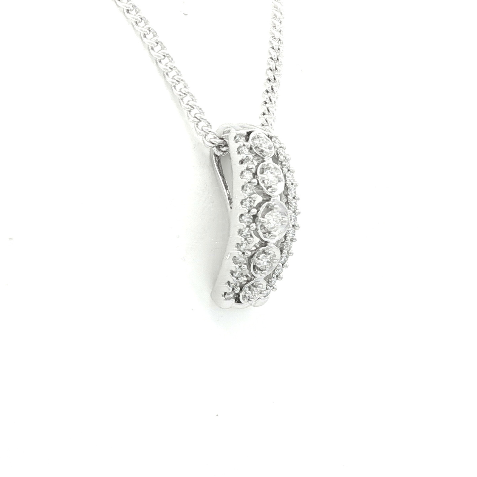 Art Deco Style Diamond Pendant in White Gold