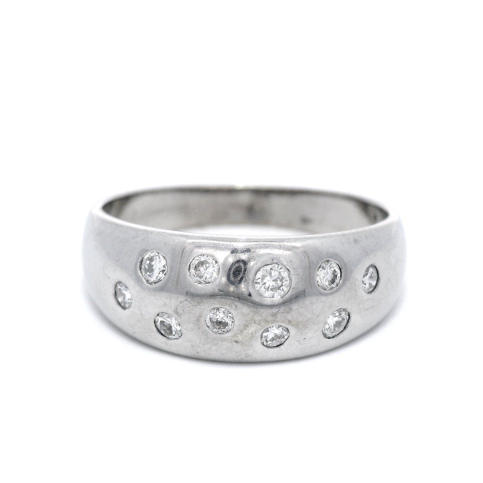 Pressure Set Diamond Slave Ring in White Gold