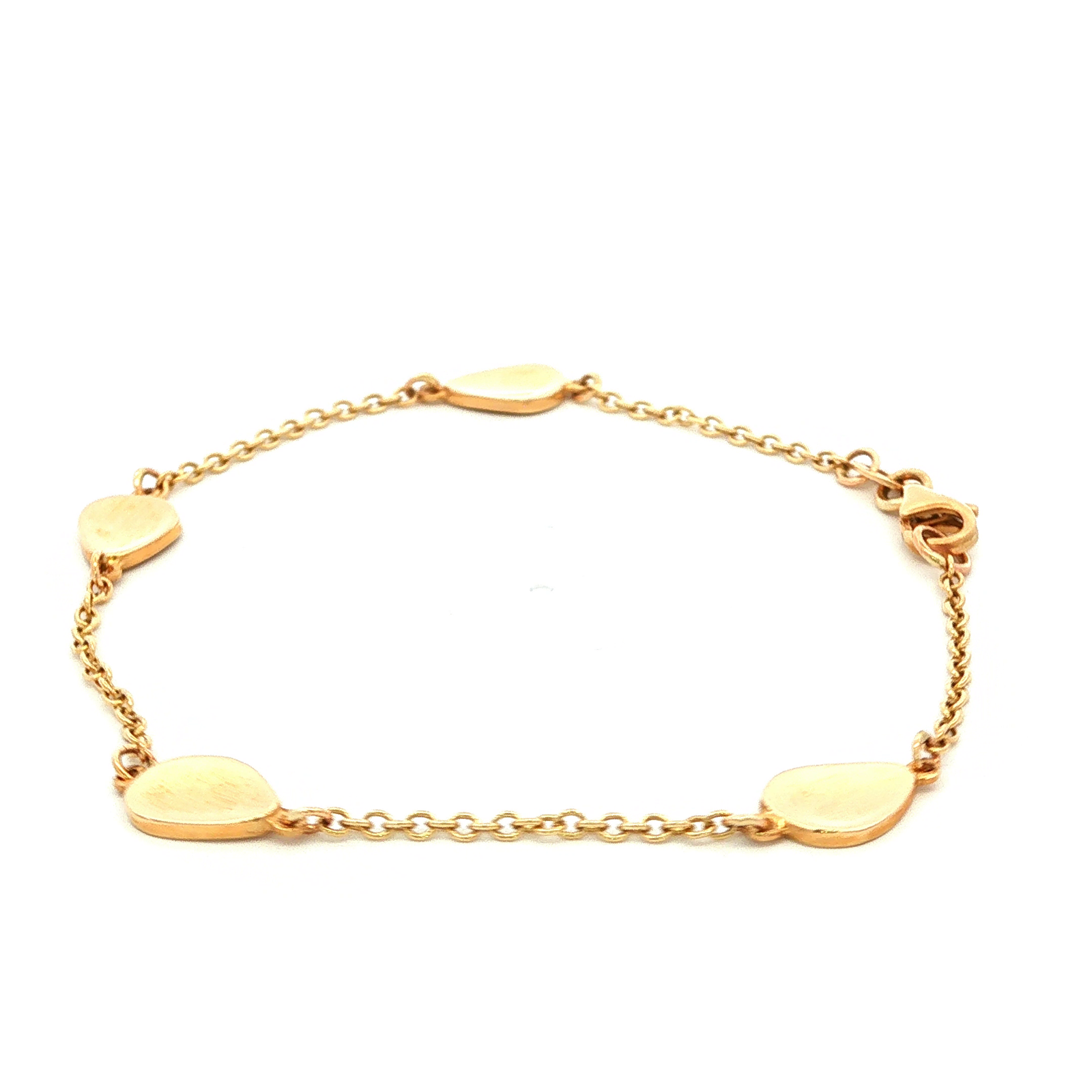 Concave Disc Trace Bracelet in Yellow Gold