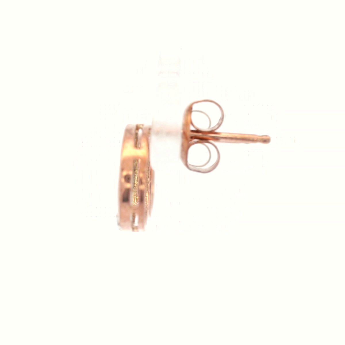 Diamond Set Open Circle Stud Earrings in 9 Carat Rose Gold
