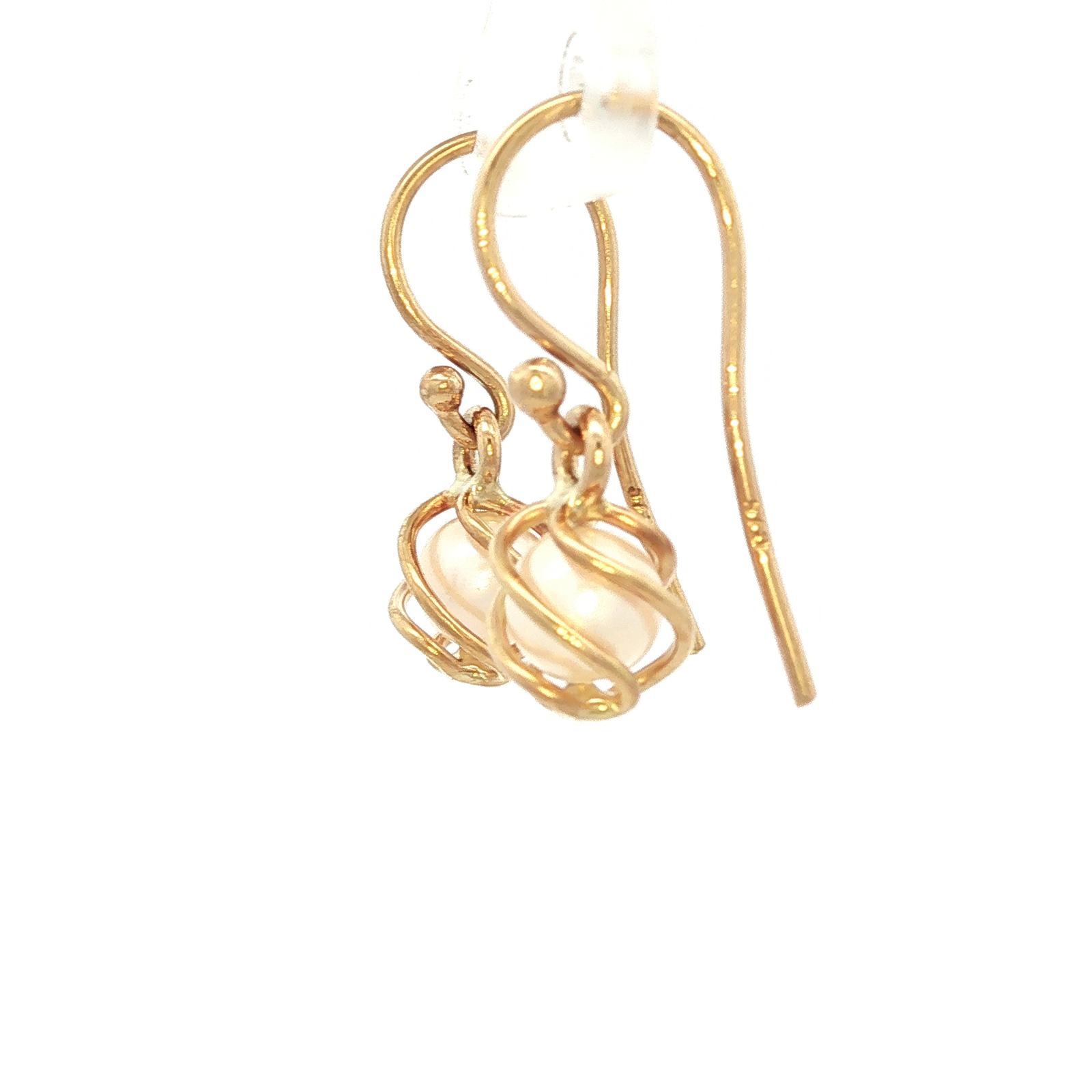 Caged Pearl Sheppards Hook Earring