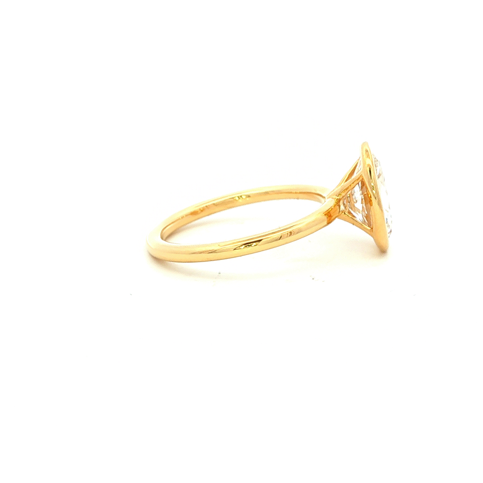 Oval Bezel Solitaire Ring in Yellow Gold