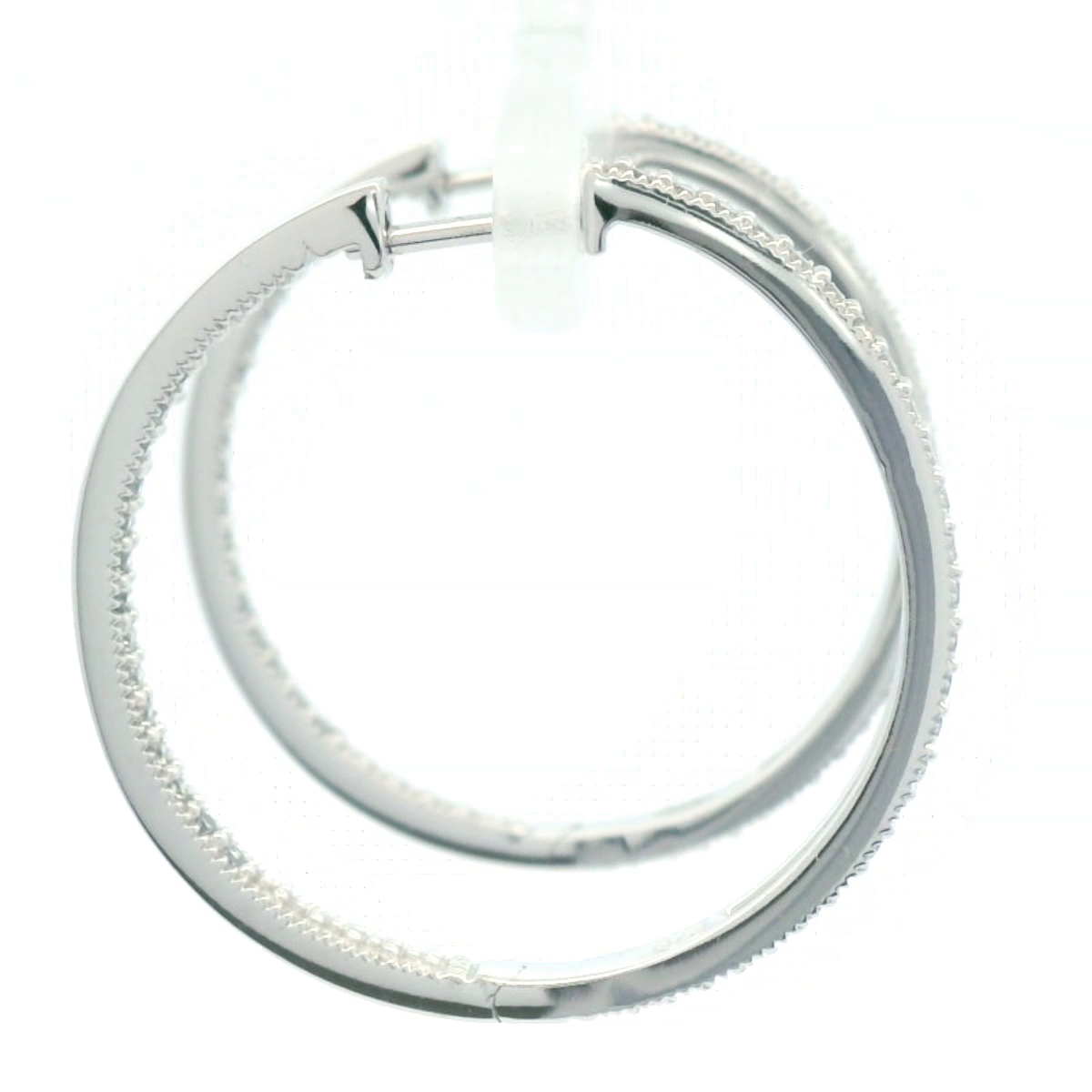 9CT W/G PAVE SET LARGE HUGGIE Dia EARRINGS TDW .50CT