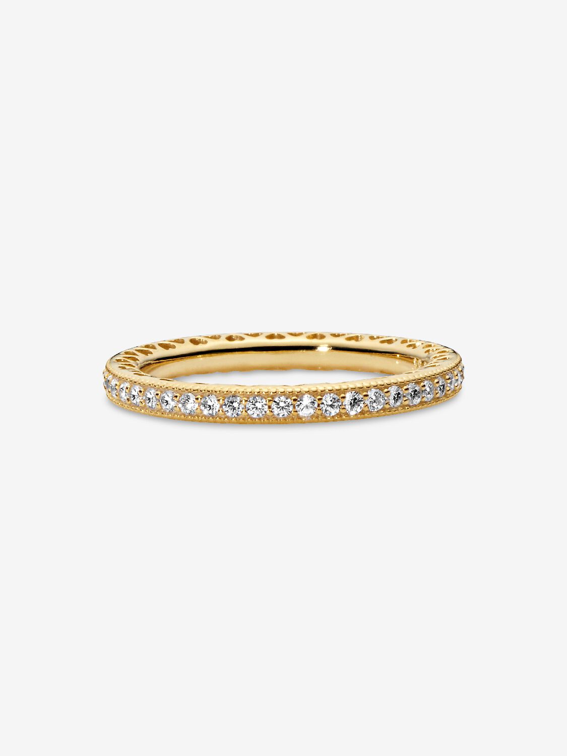 Hearts of PANDORA Silver Ring Band w CZ